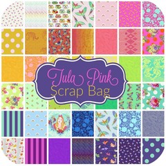 Tula Pink Pink Solid Quilt Fabric Scrap Bag^”