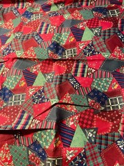 Christmas Patchwork Tossed Cheater Quilt Fabric VIP Cranston Cotton 2 Yards
