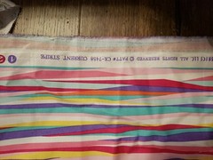 Bright Pink Green Yellow Purple Cotton Stripe Print Fabric 23″ x 45″