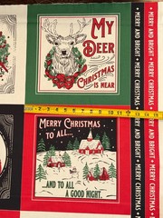 MODA Holiday Cheer 9 blocks per yard 100% cotton fabric panel 36 x 44 retro look