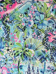 Lilly Pulitzer Pima Cotton Fabric Multi Lilly Loves Cinderella 1 yd (36″x 60”)