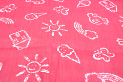 Sewing Fabric Quilt Cloth Cotton 42×1/2 yd Dark Pink White Girls School Toddler