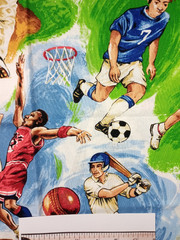 Red Rooster Fabrics Sports World DSN #15550 19″ x 42″