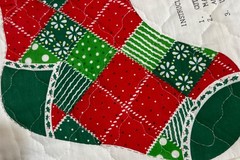 Vintage Spring Mills 2 Christmas Stocking Cut Sew Quilt Fabric Panel 4640