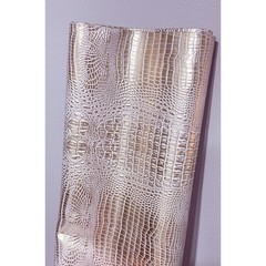 Crocodile Faux Leather Fabric | Gold Metallic 52”x2yds 1/6” | 725gsm | DIY Craft