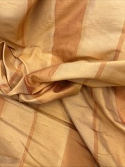 Dupioni Stripes 100% Silk Fabric 54″ Wide, By Yard (209) Sold By The Yard Orange