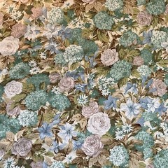 Vtg 1981 Arthur Sanderson Flower Show Home Decor Fabric Cotton 7 3/4 Yds x 50″W