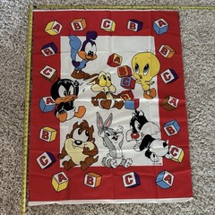 Vintage Looney Toons Sesame Street Cartoon Taz Tweety Sewing Fabric Penal Lot 7