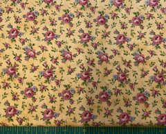 SWEET ROMANCE – ROSES ON MUSTARD BY BLACKBIRD DESIGNS FOR MODA – 1 YARD
