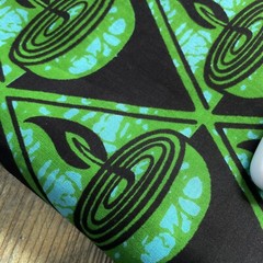 Vintage Candle Burning Green Blue Black Cotton Fabric African Vibe 4 yards x 42″