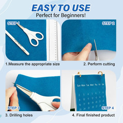 13 Rolls Blue Felt Fabric,8″X35″(20.5X90Cm) 1.4Mm Thick Soft Felt Fabric Sheet f