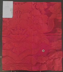 BRAQUENIE Frontenay Rouge Cardinal 17 1/8 x 19 3/4″ Floral Damask Fabric Sample