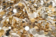 Gold 18MM Paillette Sequins Trim Fabric Oversized Round Costumes Dancewear
