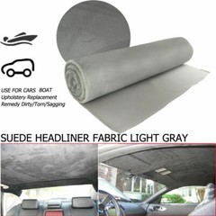 Suede Headliner Fabric Foam Back Upholstery Sag/Rips/Stains Replace 96″x60″ Gray