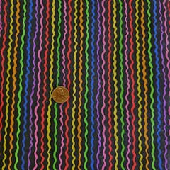 4 yd Possibilities by Avlyn Green Colorful Wavy Stripes Cotton Fabric 146×43″ 63
