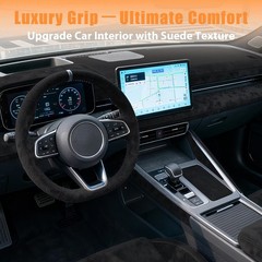 Self-Adhesive Black Suede Fabric Wrap for Car Interior – 17in x 70in, Easy Peel