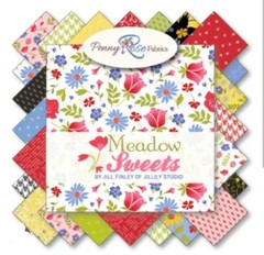 Meadow Sweets Penny Rose Fabrics Charm Pack 5×5 In. Sq. 42 Pieces By Jill Finley