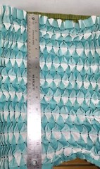 Honeycomb Smocked Unfinished Pillow Cover 15″ x 15″ VTG Aqua Gingham Fabric