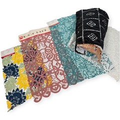 25 Assorted Lace Fabric Samples Lot Floral Guipure Embroidery Craft Sewing