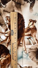 Alexander Henry Simba Cotton Fabric 1.5yd Elephants Lions Safari 2006 OOP