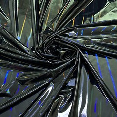REFRACTIVE HOLOGRAM PU VINYL FAUX LEATHER 4-WAY STRETCH SPANDEX DANCE FABRIC 56″