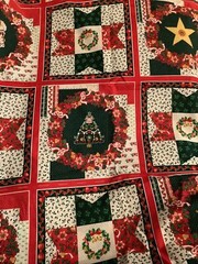 Vintage Wamsutta Hallmark Cards 40 Cheater Quilt Blocks Christmas Fabric Cotton