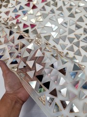 Mirror Glass Fabric Lace Sold By The Yard For Dress Prom Bridal Quinceañera Gown
