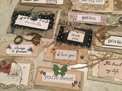 Hand Stamped Word CLUSTERS Journal Ephemera Paper Fabric 15