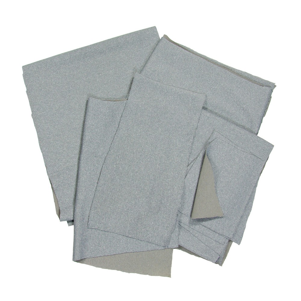 Medium Gray Upcycled Knit Apparel Material Scraps Synthetic Blend Panels 5.5oz