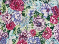 1 Yd X 60″ Vintage Seersucker Floral Cotton Fabric BTY Purple Pink 36″ X 60″