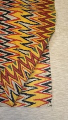 Chevron, Flame Ikat Silk Fabric TWO coordinating pattern pieces 8 yards ***READ