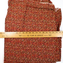 Vtg Quilting Fabric Cotton BTHY Half Yard Tiny Floral Flowers on Maroon Concord