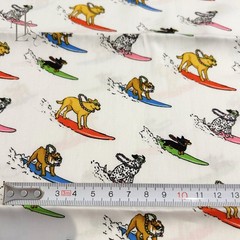 Sevenberry Dog Fabric Set of 3 Japanese Cotton Astronaut Surfing Festival 50cm