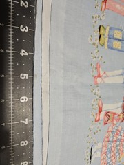 Vintage 2004 Paper Dolls By Patty Reed Border BLUE Fabric 3+YARDS