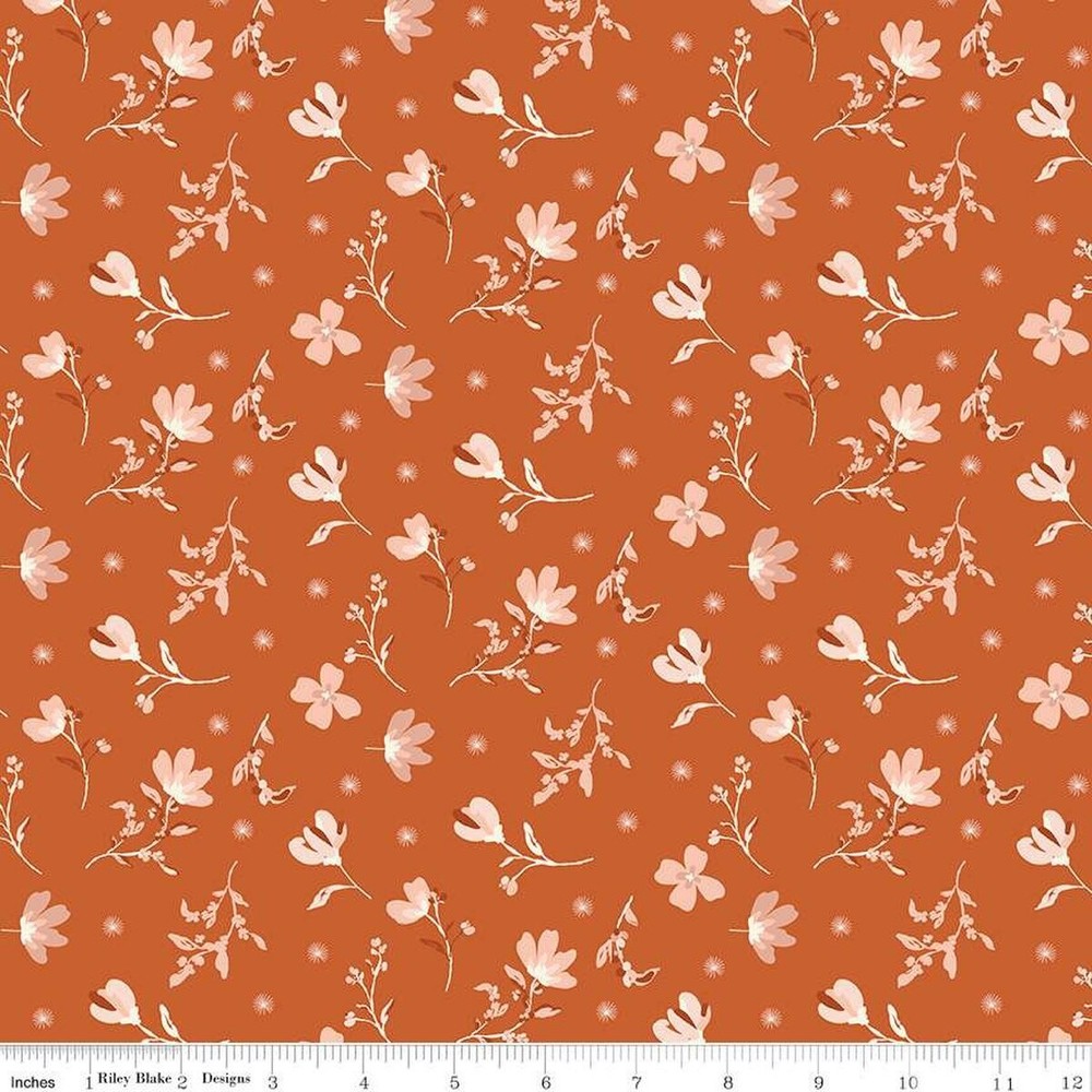 By The YARD ~ Morning Latte ~ Flowers ~ Cotton $3.99 Ships ANY Amount Of Fabric