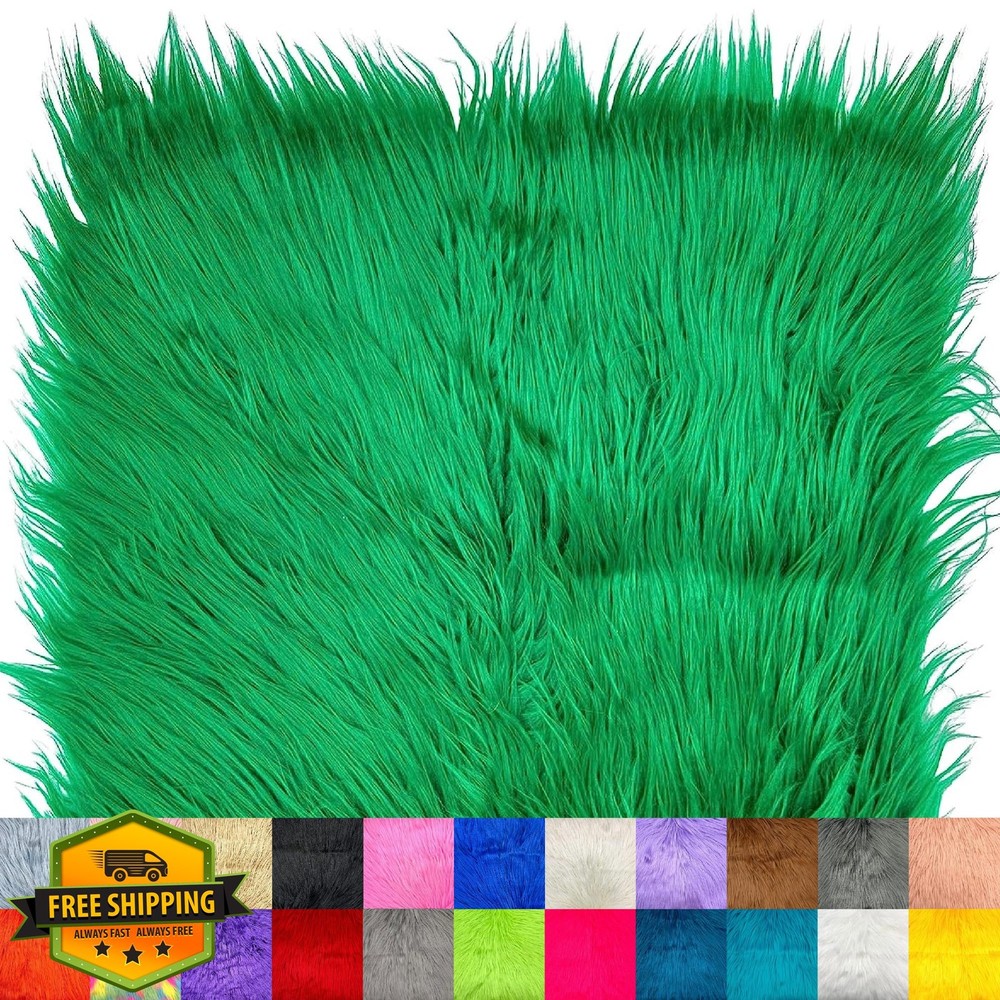 Ice Fabrics Kelly Green 30×30 Inch Faux Fur Squares