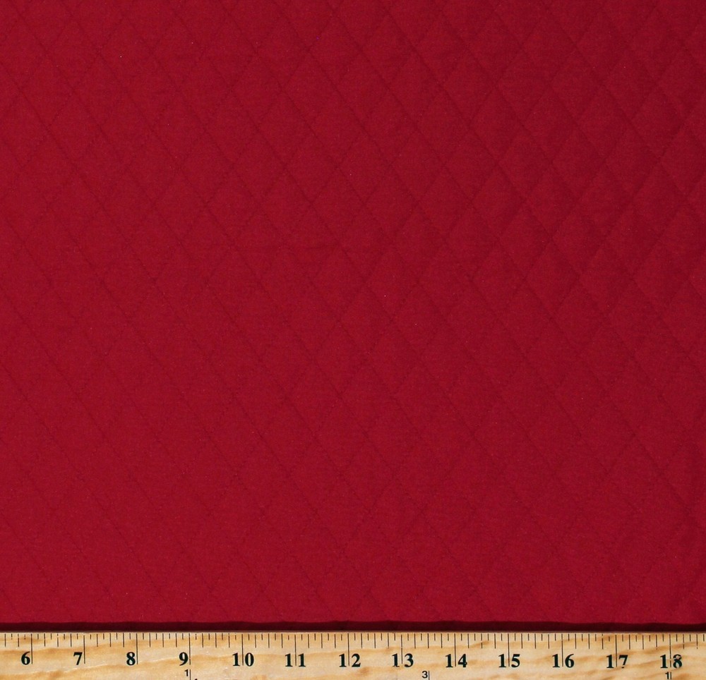 Single Face Quilted Red 1″ Diamond Grid Lightweight Fabric by the Yard D272.11