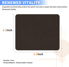 Sofa Fabric Repair Patch, 6 Piece Microfiber Patches, Self Adhesive