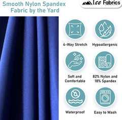 Ice Fabrics Nylon Spandex Fabric by the Yard – 60″ Wide Spandex Swimwear Fabric