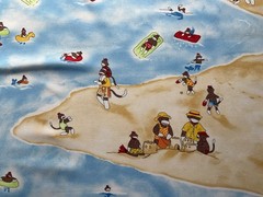 Cotton Fabric Socks Monkey Sumer Island By Moda 44”x 32”102
