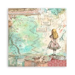 Stamperia – ALICE IN WONDERLAND – FABRIC – 4 X POLYESTER FABRICS 30CM X 30CM