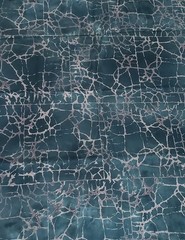 Blue Green Blender Fabric 1.6 Yds Marble Cotton Lonni Rossi Andover Fabrics