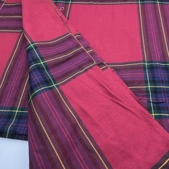 Scottish Tartan Double Sided Fabric Wool Plaid Burgundy Blue Yellow Green 4YDx62