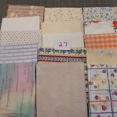 LOT OF 15 FAT QUARTERS COTTON FABRIC ASSTD COLORS & DESIGNS lot 27