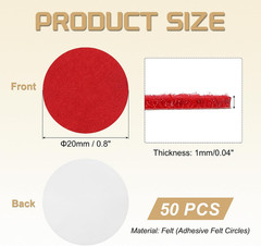 50 Pcs Adhesive Felt Circles, 3/4″ Round Non-Woven Felt Pads Stickers Dots Pre C