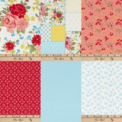 Pioneer Woman 6pc SWEET ROSE Fat Quarter Bundle 18″ x 21″ 100% Cotton Quilt