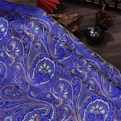 50x75cm Jacquard Brocade Fabric Spiral Flower for Ethnic Costume Man Suit Sewing
