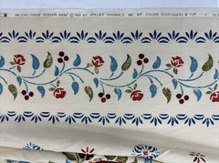 Vintage 1981 Atelier Floral Fruit Basket Pattern Fabric 1-1/2 Yards By 54” Wide