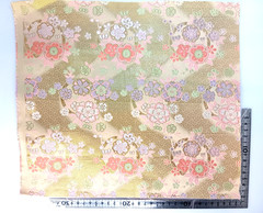 Japanese Kinran Brocade Fabric Sakura 4pcs Set 35×30cm Gold Traditional Kimono