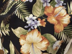 Richloom Solarium Outdoor Fabric Tahiti Noir 4 Yds 54” Vintage